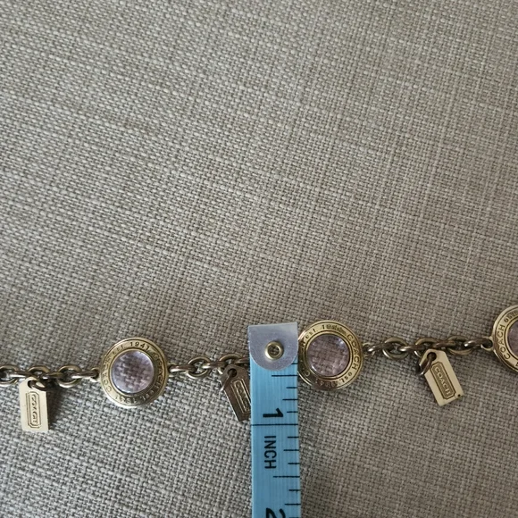 Vintage Rare Coach 1941 Pink Glass Snaphead Cabochon Necklace 🔥 - Picture 15 of 16